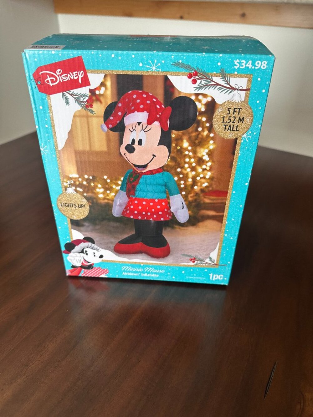 Disney Minnie Mouse Puffer Jacket Christmas Airblown Inflatables 5 FT Open Box